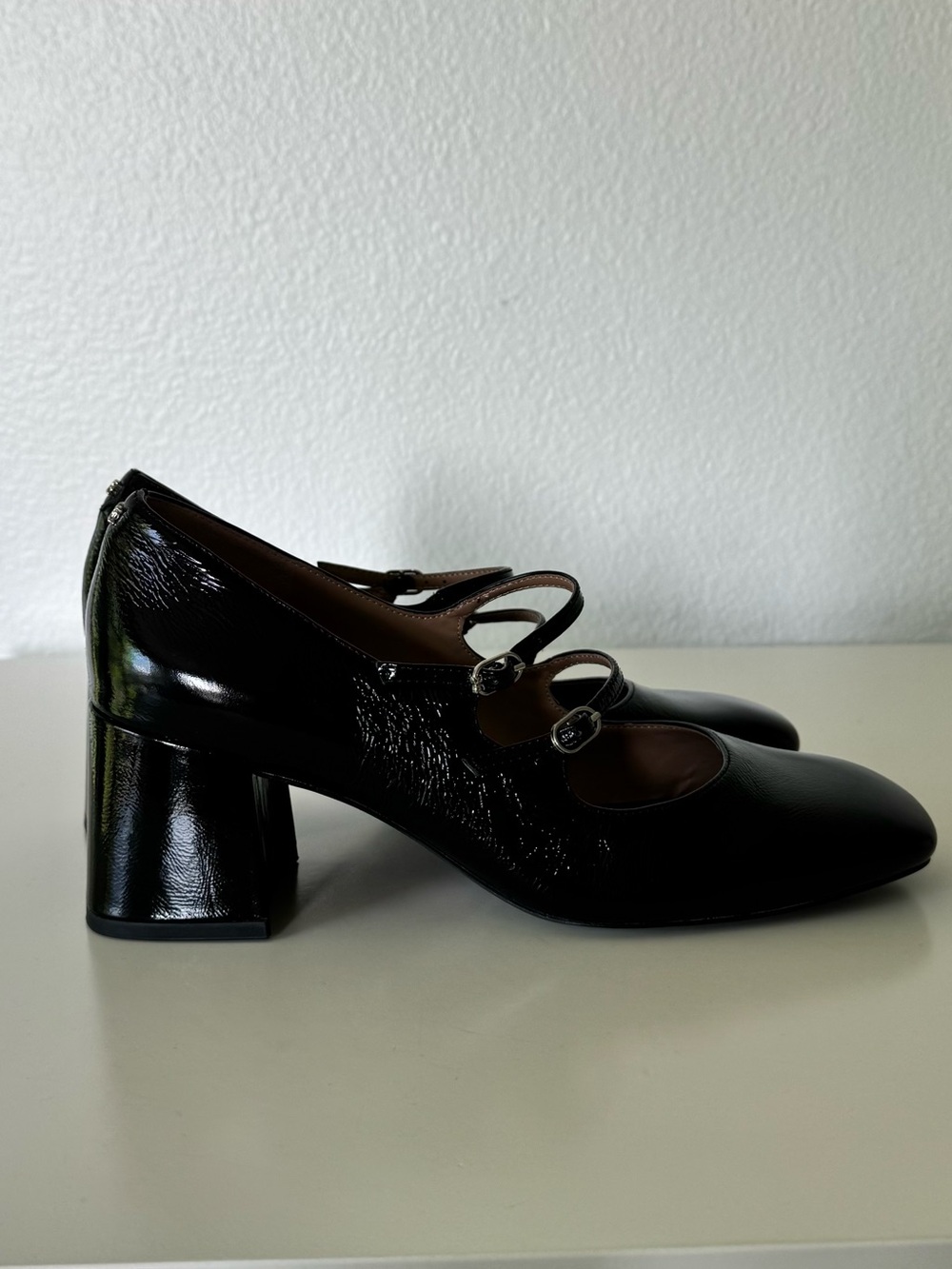 Sam Edelman Patent Double-Strap Mary Jane Block Heels Pump Shoes, 8.5 - Picture 2 of 11